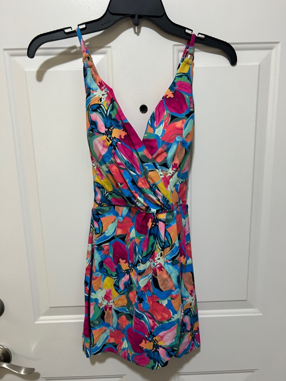 Anne Cole Bright Floral Surplice One-Piece Swimsuit